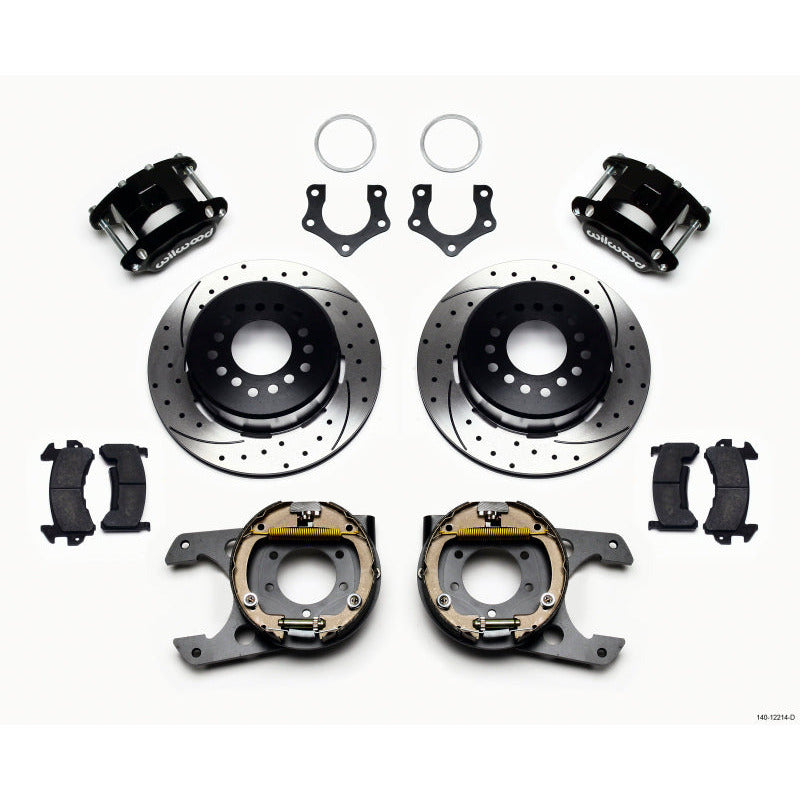 Wilwood D154 P/S Park Brake Kit Drilled Mopar/Dana 2.36in Off w/Snap Ring Brng Wilwood Big Brake Kits