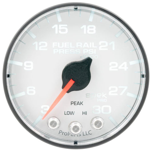 Autometer Spek-Pro 2 1/16in 30KPSI Stepper Motor W/Peak & Warn White/Black Rail Pressure Gauge AutoMeter Gauges