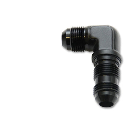Vibrant -12AN Bulkhead Adapter 90 Degree Elbow Fitting - Anodized Black Only Vibrant Fittings