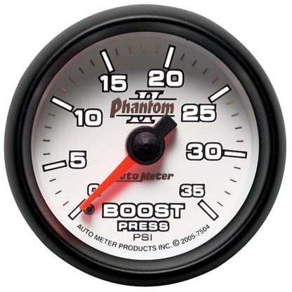 Autometer Phantom II 52.4mm Mechanical 0-35 PSI Boost Gauge AutoMeter Gauges