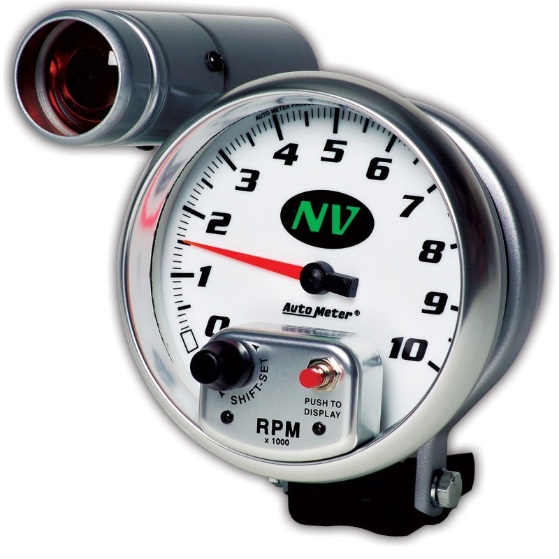 AutoMeter Gauge Tachometer 5in. 10K RPM Pedestal W/ Ext. Shift-Lite NV AutoMeter Gauges