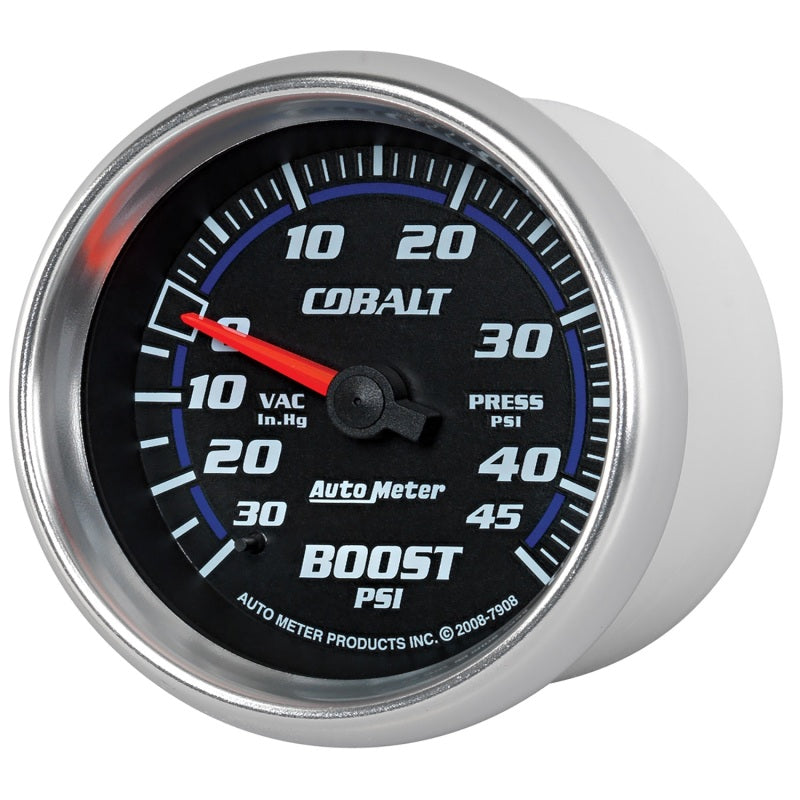 AutoMeter Gauge Vac/Boost 2-5/8in. 30Inhg-45PSI Mechanical Cobalt AutoMeter Gauges