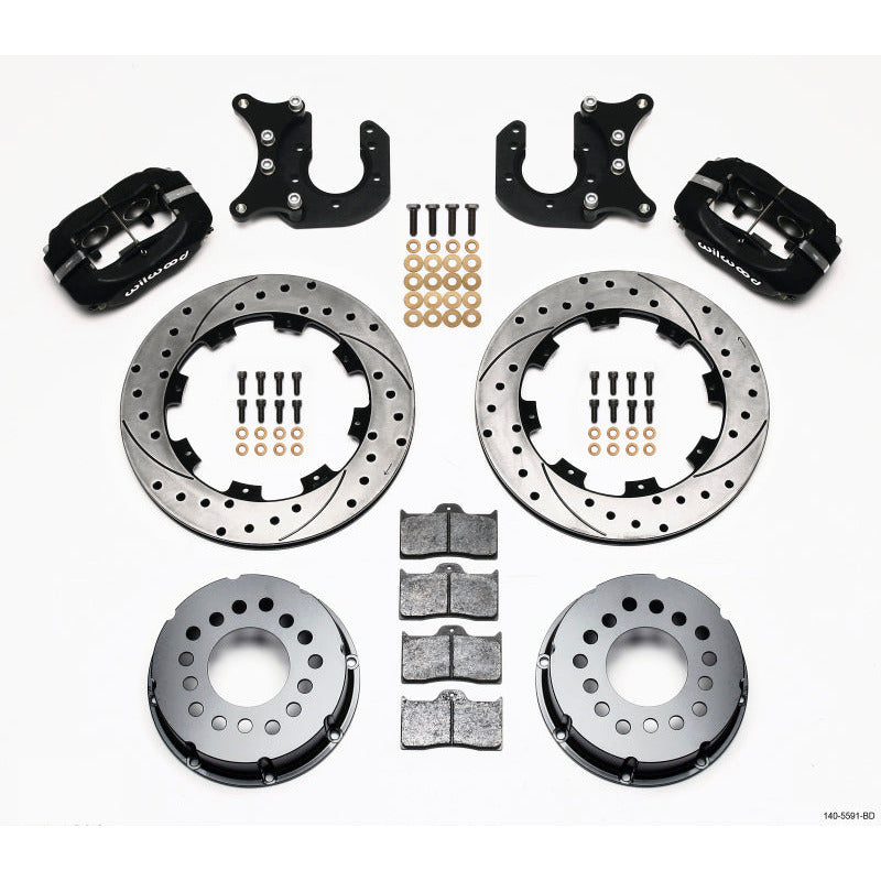 Wilwood Forged Dynalite P/S Rear Kit Drilled Rotor Mopar/Dana 2.36in Off w/Snap Ring Brng Wilwood Big Brake Kits