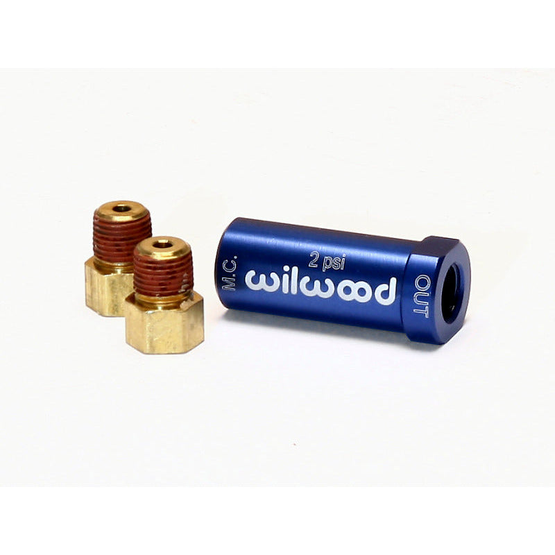 Wilwood Residual Pressure Valve - New Style w/ Fittings - 2# / Blue Wilwood Brake Hardware