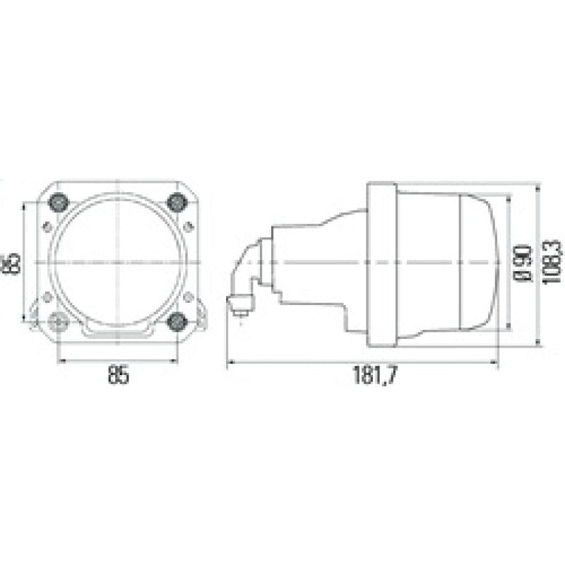 Hella 90mm Bi-Halogen / Bi-Xenon V2 Shutter Pigtail Hella Light Accessories and Wiring