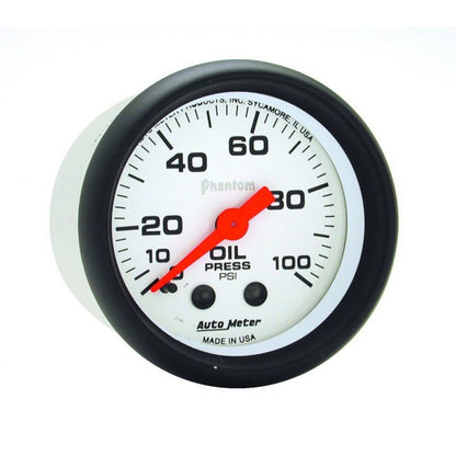 Autometer Phantom 52mm 0-100 PSI Mechanical Oil Pressure Gauge AutoMeter Gauges