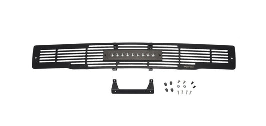 Putco 15-17 Ford F-150 - SS Black Bar Design w/10in Luminix Light Bar Bumper Grille Inserts