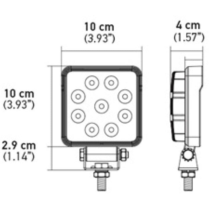 Hella ValueFit Work Light 4SQ 1.0 LED MV LR LT Hella Work Lights