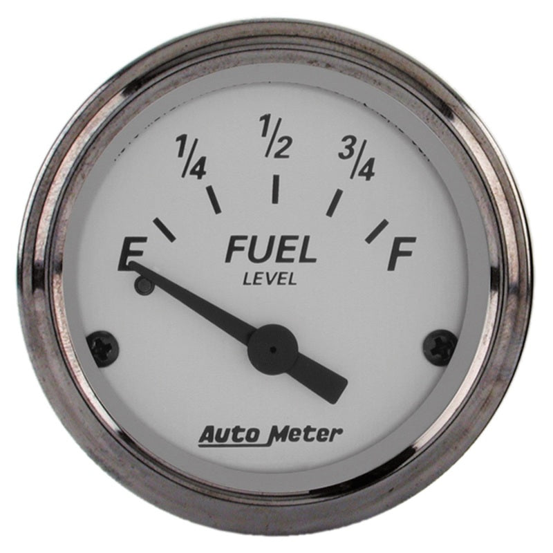 AutoMeter Gauge Fuel Level 2-1/16in. 0 Ohm(e) to 90 Ohm(f) Elec American Platinum AutoMeter Gauges