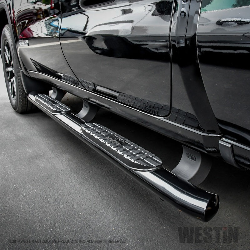 Westin 19-20 Chevrolet/GMC Silverado/Sierra 1500 Double Cab PRO TRAXX 4 Oval Nerf Step Bars - Black