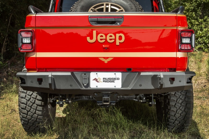 Rugged Ridge HD Bumper Rear 20-21 Jeep Gladiator JT Rugged Ridge Bumpers - Steel