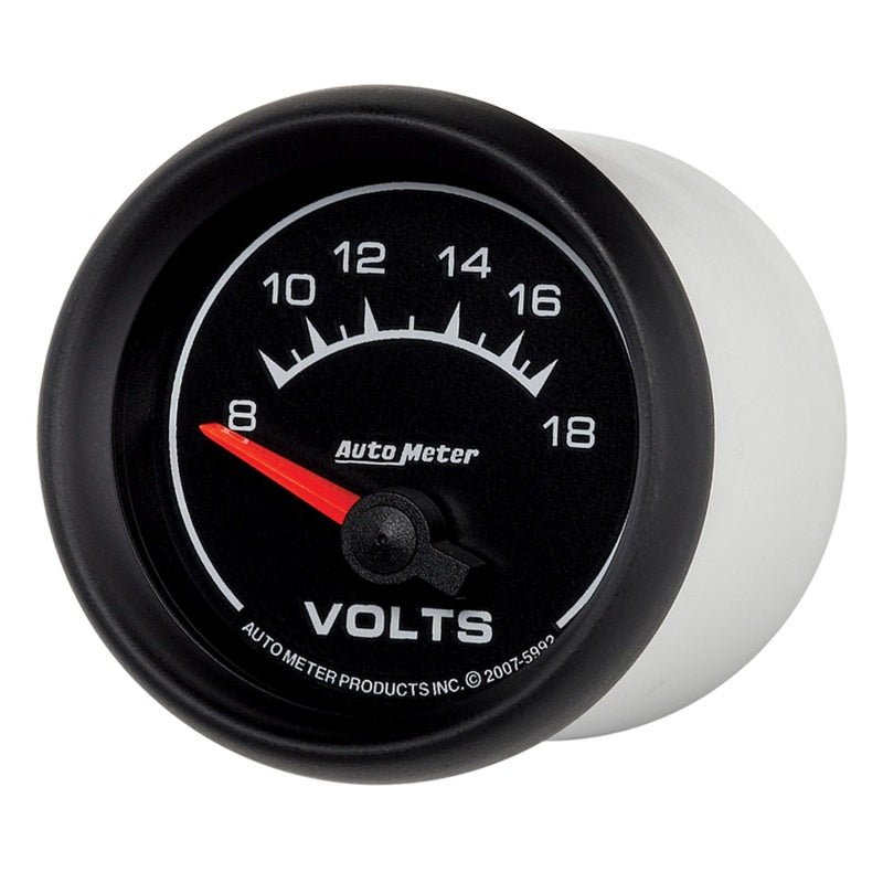 Autometer Euro-Style 2-1/16in 8-18V Short Sweep Electronic Voltmeter Gauge AutoMeter Gauges