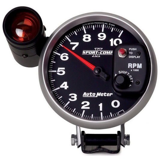 Autometer Sport-Comp II 5 inch 0-10000 RPM Pedestal Mount Tachometer Shift-Lite AutoMeter Gauges