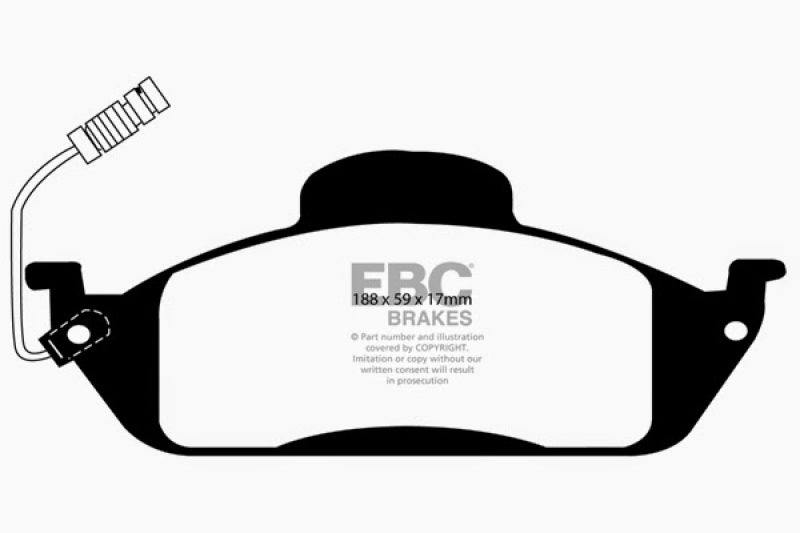 EBC 98 Mercedes-Benz M-Class (ML) ML320 3.2 Redstuff Front Brake Pads