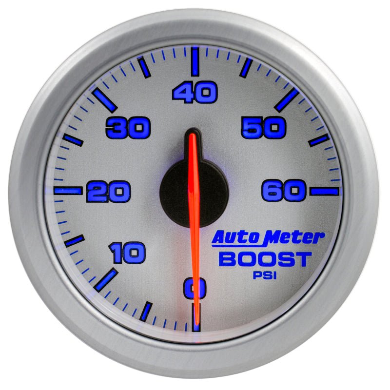 Autometer Airdrive 2-1/6in Boost Gauge 0-60 PSI - Silver AutoMeter Gauges