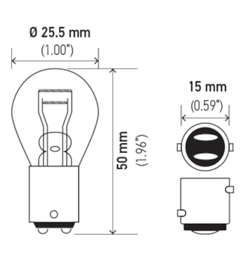 Hella Bulb 1034 12V 23/8W BAY15D S8