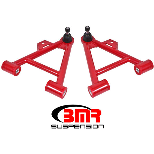 BMR 79-93 Fox Mustang Lower Non-Adj. A-Arms (Coilover Only) w/ STD. Ball Joint (Poly) - Red BMR Suspension Control Arms