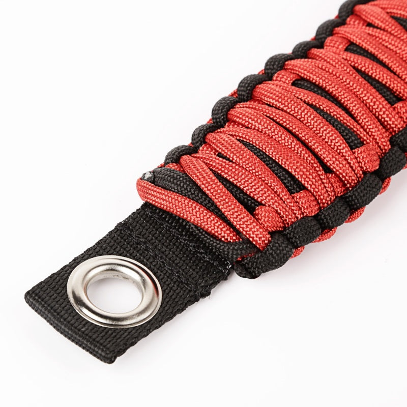 Rugged Ridge Paracord A-Pillar Grab Handle Red 07-18 Jeep Wrangler JK Rugged Ridge Dash & Interior Trim