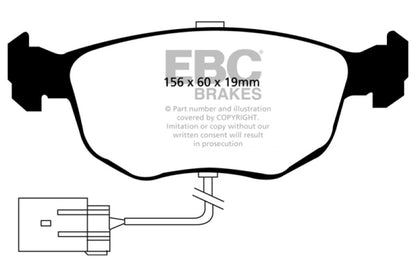 EBC 98-99 Ford Contour 2.5 SVT Greenstuff Front Brake Pads