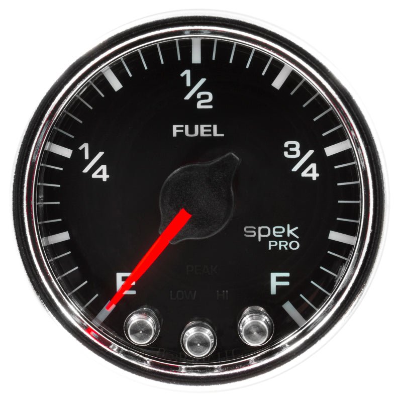 Autometer Spek-Pro Gauge Fuel Level 2 1/16in 0-270 Programmable Blk/Chrm AutoMeter Gauges