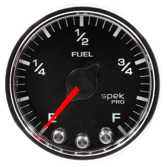 Autometer Spek-Pro Gauge Fuel Level 2 1/16in 0-270 Programmable Blk/Chrm AutoMeter Gauges