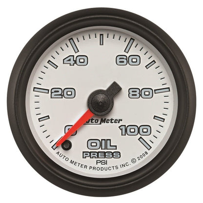 Autometer Pro-Cycle Gauge Oil Pressure 2 1/16in 100psi Digital Stepper Motor White AutoMeter Gauges