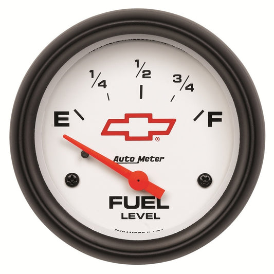 AutoMeter Gauge Fuel Level 2-5/8in. 0 Ohm(e) to 90 Ohm(f) Elec Chevy Red Bowtie White AutoMeter Gauges