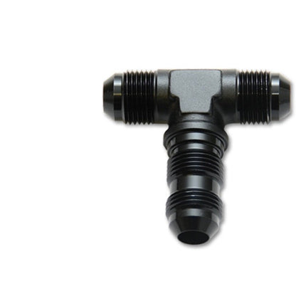 Vibrant -3AN Bulkhead Adapter Tee Fitting - Anodized Black Only Vibrant Fittings