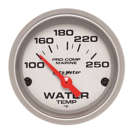 Autometer Water Temp Gauge 2 1/6in 100-200 Degree F Electric Marine Silver AutoMeter Uncategorized