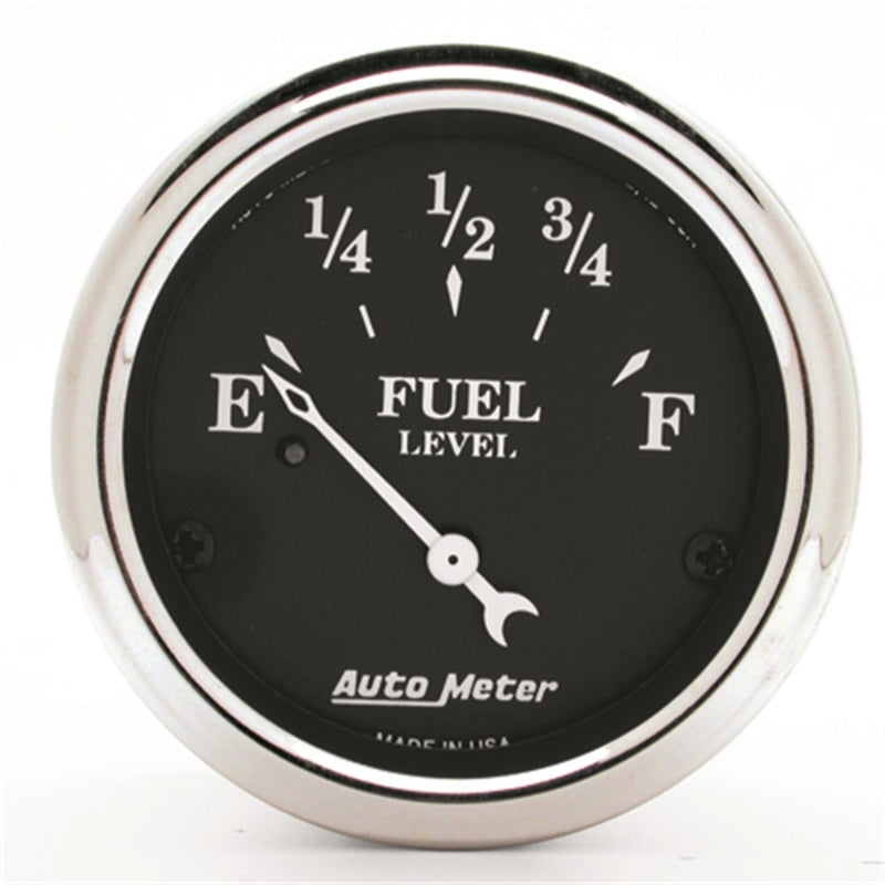 AutoMeter Gauge Fuel Level 2-1/16in. 0 Ohm(e) to 90 Ohm(f) Elec Old Tyme Black AutoMeter Gauges