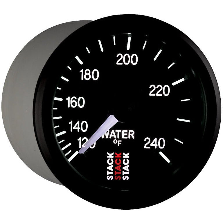 Autometer Stack 52mm 120-240 Deg F 1/2in Npt (M) Mechanical Water Temp Gauge - Black AutoMeter Gauges