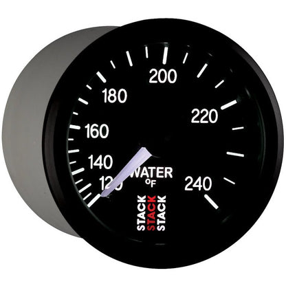 Autometer Stack 52mm 120-240 Deg F 1/2in Npt (M) Mechanical Water Temp Gauge - Black AutoMeter Gauges