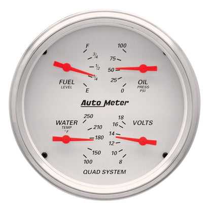 AutoMeter Gauge Kit 2 Pc. Quad & Speedometer 5in. Arctic White AutoMeter Gauges