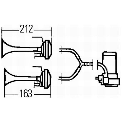 Hella Horn Kit Air 2-Trumpet 24V Hella Horns