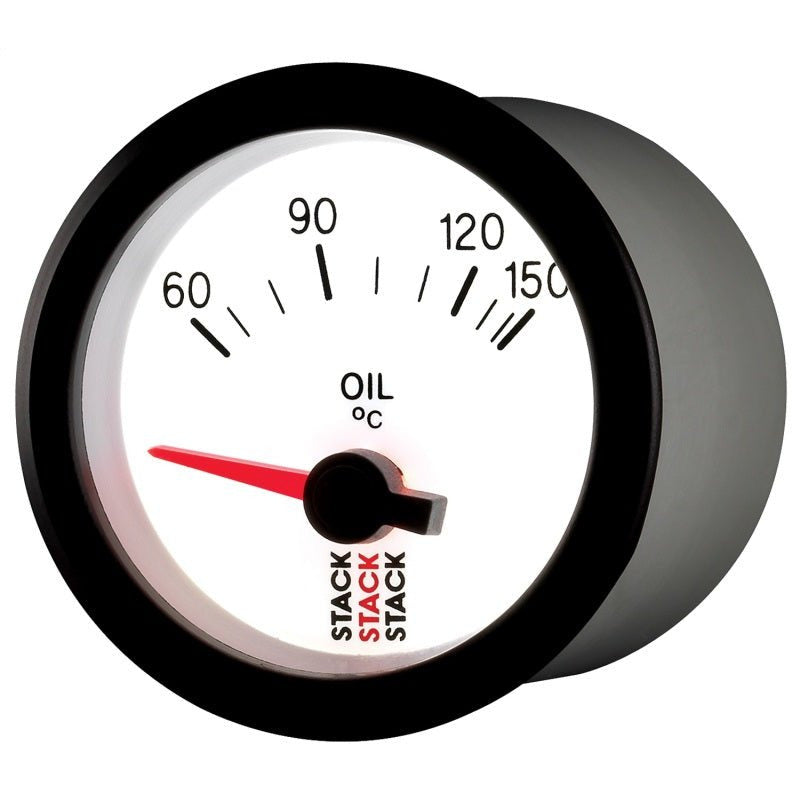 Autometer Stack 52mm 60-150 Deg C M10 Male Electric Oil Temp Gauge - White AutoMeter Gauges