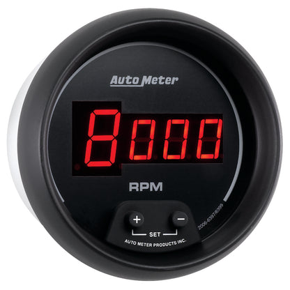 AutoMeter Gauge Tach 3-3/8in. 10K RPM In-Dash Digital Black Dial W/ Red Led AutoMeter Gauges