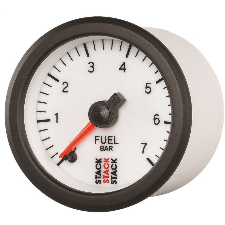 Autometer Stack 52mm 0-7 Bar M10 Male Pro Stepper Motor Fuel Pressure Gauge - White AutoMeter Gauges