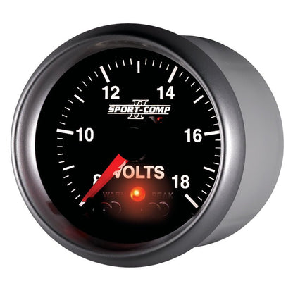 Autometer Sport-Comp II 2-1/16in Digital Voltometer Gauge - 18V AutoMeter Gauges