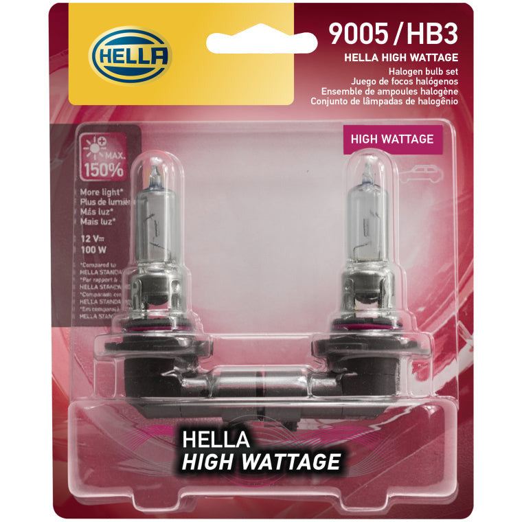 Hella HB3 9005 12V 100W P2OD T4 High Wattage Bulbs (Pair) Hella Driving Lights