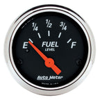 Autometer Designer Black  2-1/16in Black Fuel Level Gauge AutoMeter Gauges