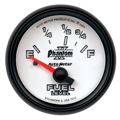 Autometer Phantom 2-1/16in 73-10 OHM Fuel Level Gauge AutoMeter Gauges