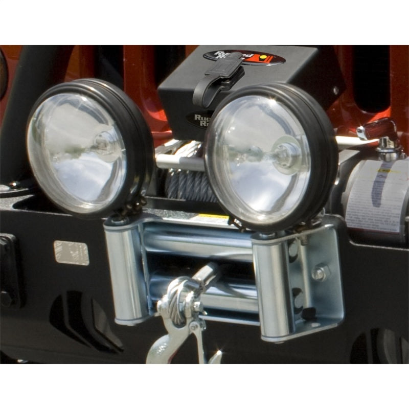 Rugged Ridge Roller Fairlead w/ Off-road Light Mounts Rugged Ridge Light Mounts