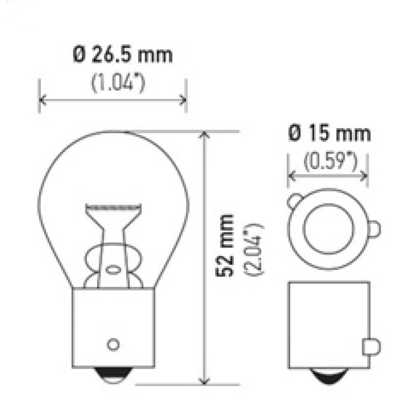 Hella Bulb 9507 24V 21W BAU15s S8 AMBER Hella Bulbs