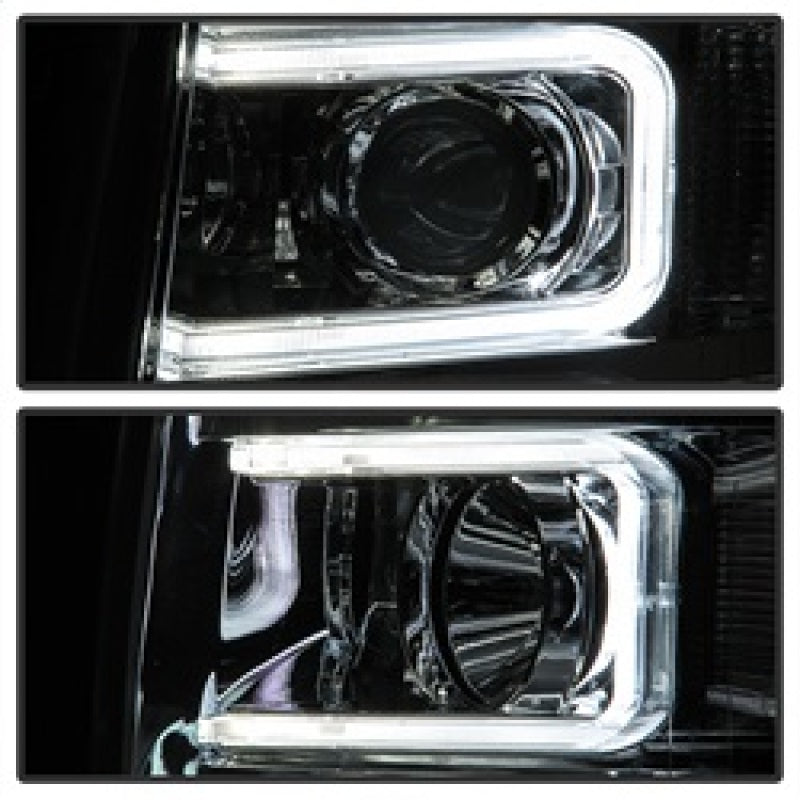 Xtune Chevy Silverado 1500/2500/3500 07-13 Halo Projector Headlights Chrome PRO-JH-CS07-LED-C