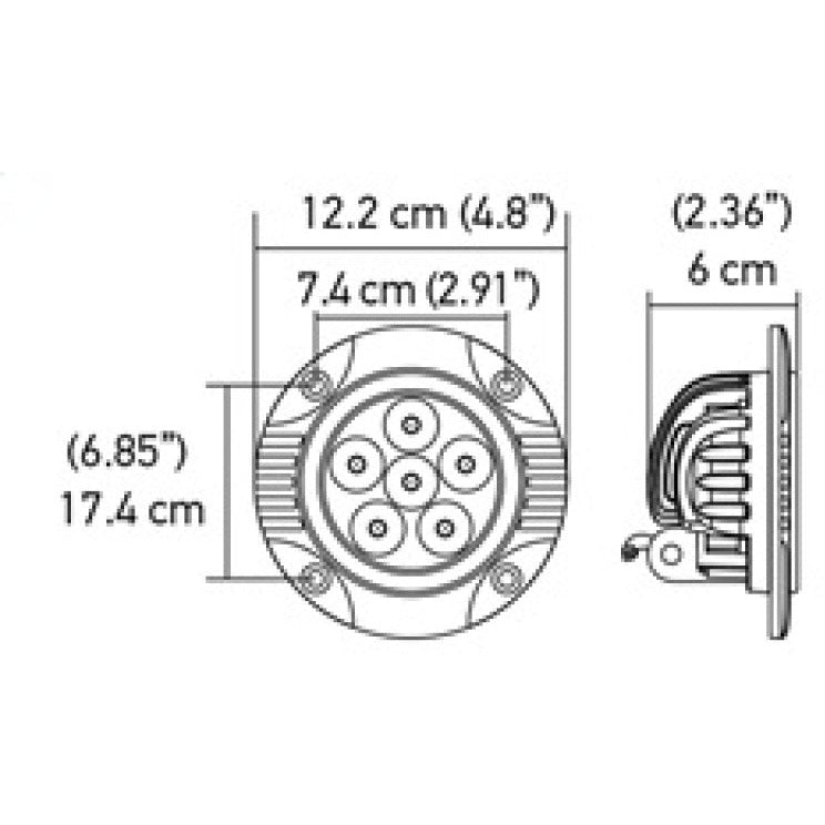 Hella Value Fit 90mm 6 LED Light - FLSH Off Road Spot Light Hella Light Bars & Cubes