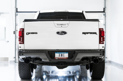 AWE Tuning 2017+ Ford Raptor 0 FG Performance Exhaust System - w/ Diamond Black Tips