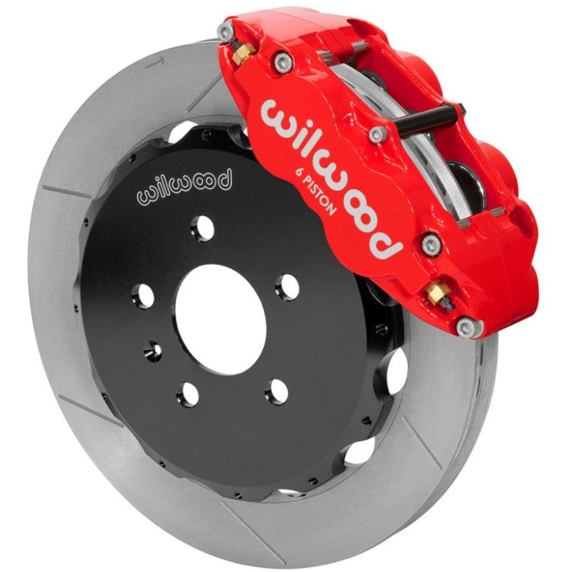 Wilwood 03-08 Audi A4 Forged Narrow Superlite 6R Front Big Brake Kit 12.88in (Red) w/ Lines Wilwood Big Brake Kits