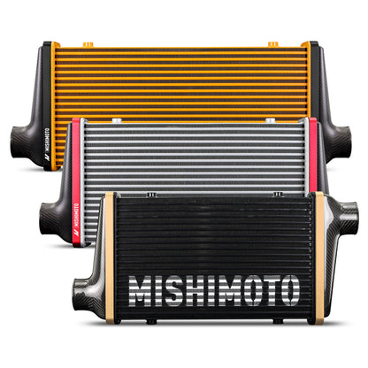 Mishimoto Universal Carbon Fiber Intercooler - Gloss Tanks - 450mm Black Core - C-Flow - DG V-Band