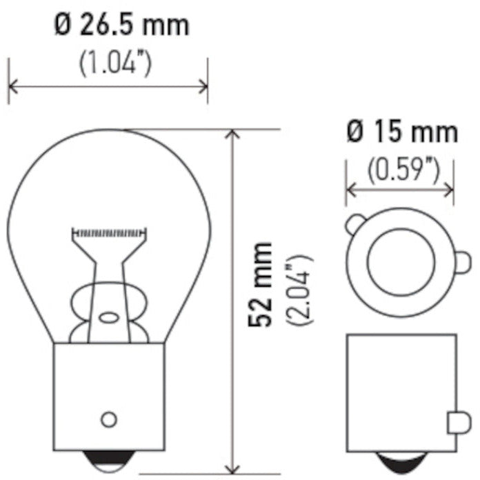 Hella Bulb 9507 24V 21W BAU15s S8 AMBER Hella Bulbs