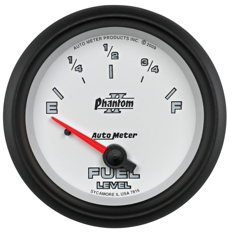 AutoMeter Gauge Fuel Level 2-5/8in. 240 Ohm(e) to 33 Ohm(f) Elec Phantom II AutoMeter Gauges